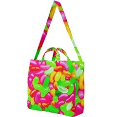 Vibrant Jelly Bean Candy Square Shoulder Tote Bag by essentialimage