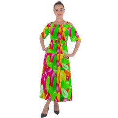 Vibrant Jelly Bean Candy Shoulder Straps Boho Maxi Dress  by essentialimage