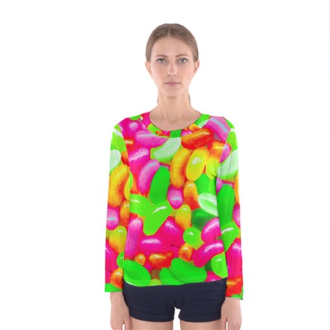 Vibrant Jelly Bean Candy Women s Long Sleeve Tee by essentialimage