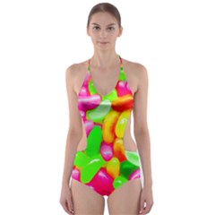 Vibrant Jelly Bean Candy Cut-out One Piece Swimsuit by essentialimage