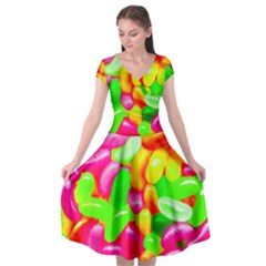 Vibrant Jelly Bean Candy Cap Sleeve Wrap Front Dress by essentialimage