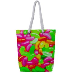 Vibrant Jelly Bean Candy Full Print Rope Handle Tote (small) by essentialimage