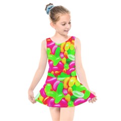 Vibrant Jelly Bean Candy Kids  Skater Dress Swimsuit by essentialimage