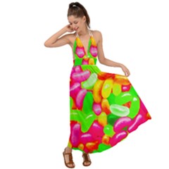 Vibrant Jelly Bean Candy Backless Maxi Beach Dress by essentialimage