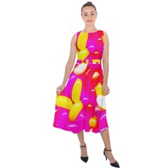 Vibrant Jelly Bean Candy Midi Tie-back Chiffon Dress by essentialimage