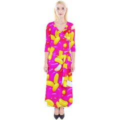 Vibrant Jelly Bean Candy Quarter Sleeve Wrap Maxi Dress by essentialimage