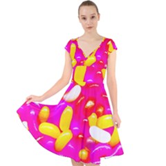 Vibrant Jelly Bean Candy Cap Sleeve Front Wrap Midi Dress by essentialimage