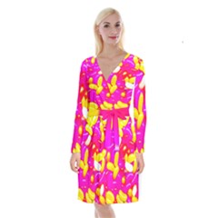 Vibrant Jelly Bean Candy Long Sleeve Velvet Front Wrap Dress by essentialimage