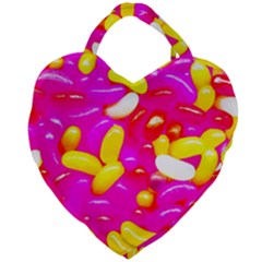 Vibrant Jelly Bean Candy Giant Heart Shaped Tote by essentialimage