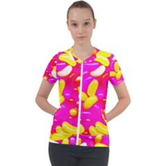 Vibrant Jelly Bean Candy Short Sleeve Zip Up Jacket by essentialimage