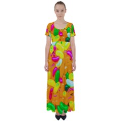 Vibrant Jelly Bean Candy High Waist Short Sleeve Maxi Dress by essentialimage