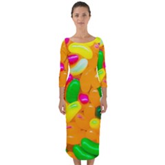 Vibrant Jelly Bean Candy Quarter Sleeve Midi Bodycon Dress by essentialimage