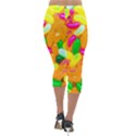 Vibrant Jelly Bean Candy Lightweight Velour Capri Leggings  View2