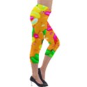 Vibrant Jelly Bean Candy Lightweight Velour Capri Leggings  View4