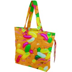 Vibrant Jelly Bean Candy Drawstring Tote Bag by essentialimage