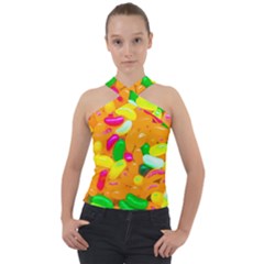 Vibrant Jelly Bean Candy Cross Neck Velour Top by essentialimage