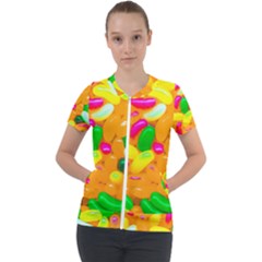 Vibrant Jelly Bean Candy Short Sleeve Zip Up Jacket by essentialimage