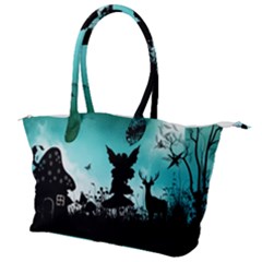 Litte Fairy With Deer In The Night Canvas Shoulder Bag by FantasyWorld7