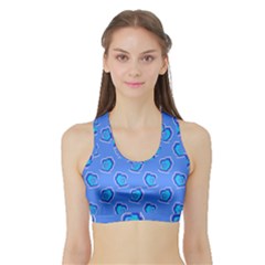 Surfer Pattern Sports Bra With Border by bloomingvinedesign