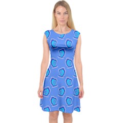 Surfer Pattern Capsleeve Midi Dress by bloomingvinedesign