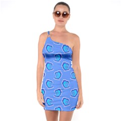 Surfer Pattern One Soulder Bodycon Dress by bloomingvinedesign