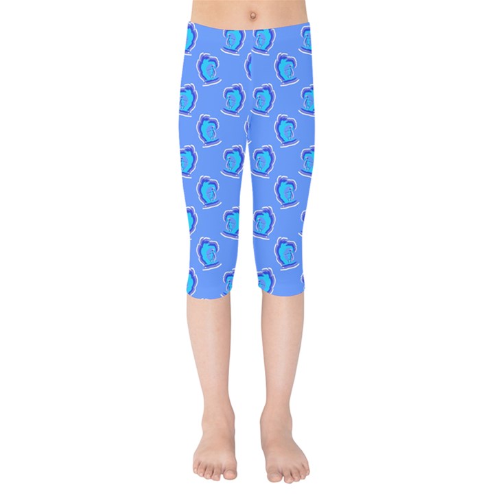 Surfer Pattern Kids  Capri Leggings 