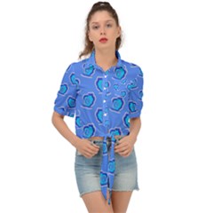 Surfer Pattern Tie Front Shirt  by bloomingvinedesign