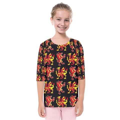 Dragon 4 Kids  Quarter Sleeve Raglan Tee by ArtworkByPatrick