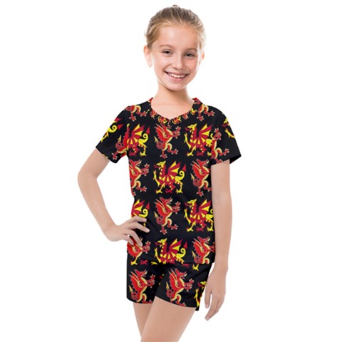 Dragon 4 Kids  Mesh Tee And Shorts Set by ArtworkByPatrick