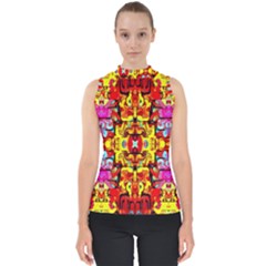 Abstract 27 Mock Neck Shell Top by ArtworkByPatrick