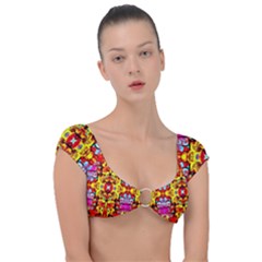 Abstract 27 Cap Sleeve Ring Bikini Top