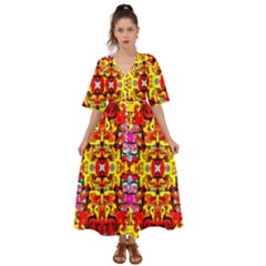 Abstract 27 Kimono Sleeve Boho Dress