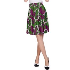 Green Fauna And Leaves In So Decorative Style A-line Skirt by pepitasart