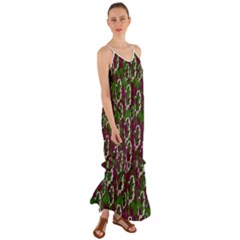 Green Fauna And Leaves In So Decorative Style Cami Maxi Ruffle Chiffon Dress by pepitasart