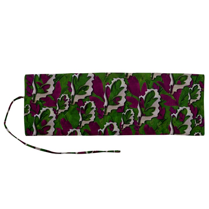 Green Fauna And Leaves In So Decorative Style Roll Up Canvas Pencil Holder (M)