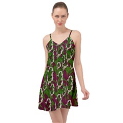 Green Fauna And Leaves In So Decorative Style Summer Time Chiffon Dress by pepitasart