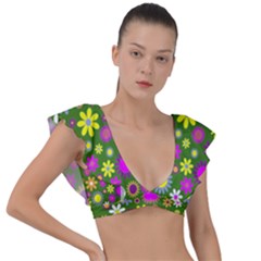 Abstract 1300667 960 720 Plunge Frill Sleeve Bikini Top by vintage2030