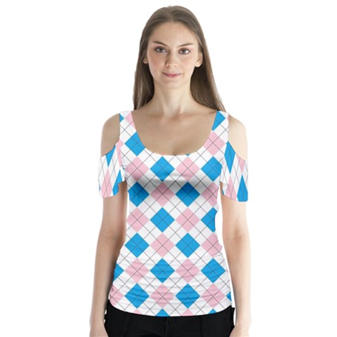 Argyle 316838 960 720 Butterfly Sleeve Cutout Tee  by vintage2030