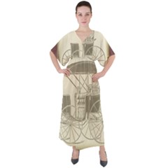 Vintage 979514 1280 V-neck Boho Style Maxi Dress