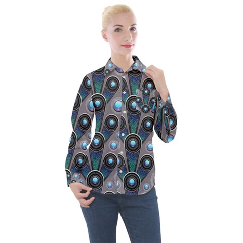 Background 1520030 960 720 Women s Long Sleeve Pocket Shirt by vintage2030