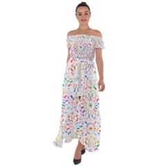 Flowery 3163512 960 720 Off Shoulder Open Front Chiffon Dress