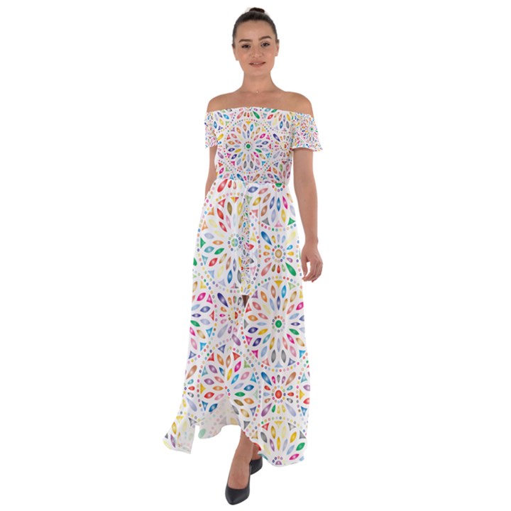 Flowery 3163512 960 720 Off Shoulder Open Front Chiffon Dress