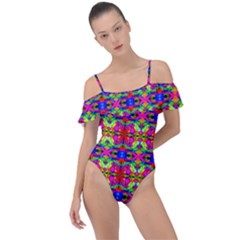 Abstract 28 Frill Detail One Piece Swimsuit