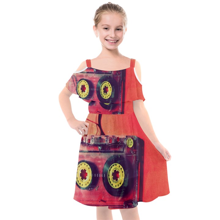 Music 1285165 960 720 Kids  Cut Out Shoulders Chiffon Dress