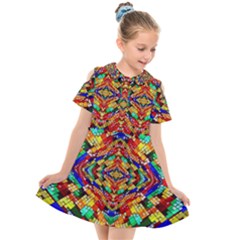 Abstract 30 Kids  Short Sleeve Shirt Dress