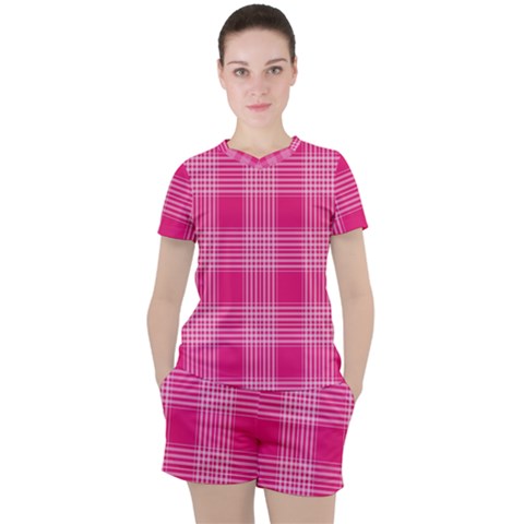 Checks 316856 960 720 Women s Tee And Shorts Set by vintage2030