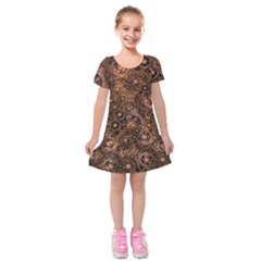 Steampunk 3169877 960 720 Kids  Short Sleeve Velvet Dress