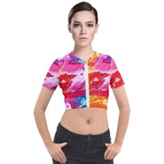 Abstract 2468874 960 720 Short Sleeve Cropped Jacket by vintage2030