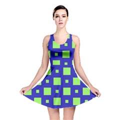 Squares Grid Seamless Reversible Skater Dress