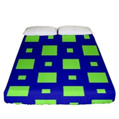 Squares Grid Seamless Fitted Sheet (Queen Size)